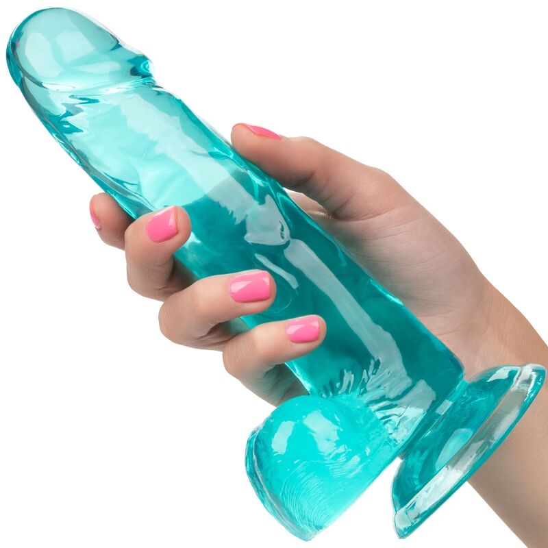 CALEXOTICS - STØRRELSE QUEEN DILDO BLÅ 15,3 CM