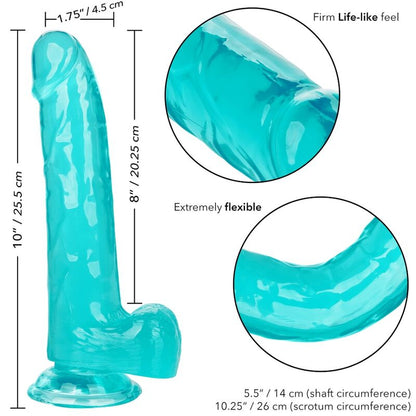 CALEXOTICS - STØRRELSE QUEEN DILDO BLÅ 20,3 CM