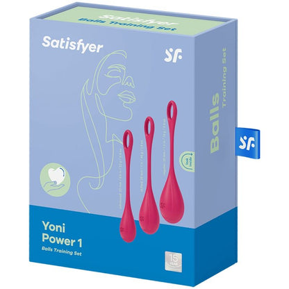 SATISFYER - YONI POWER 1 TRENINGSSETT RØDT