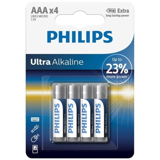 PHILIPS - ULTRAALKALISKE BATTERIER AAA LR03 4 ENHETER
