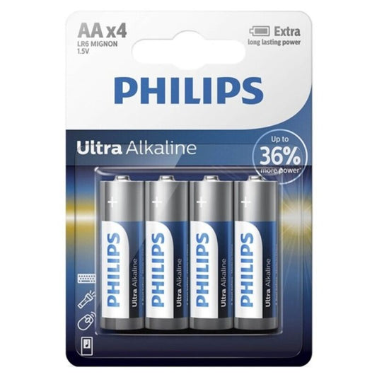 PHILIPS - ULTRAALKALISKE BATTERIER AA LR6 4 ENHETER