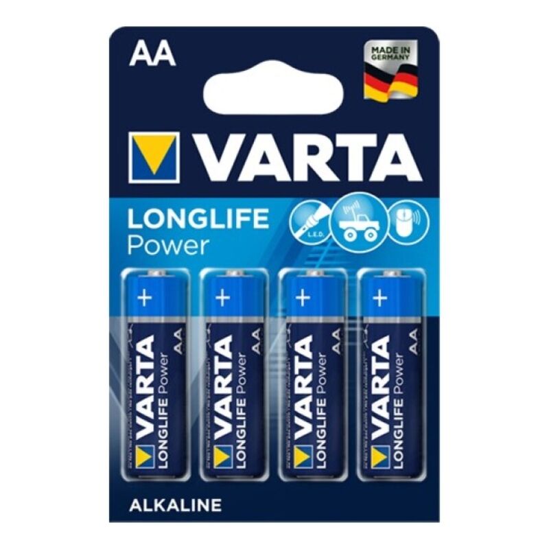 VARTA - LONGLIFE POWER ALKALISKE BATTERIER AA LR6 4 ENHETER