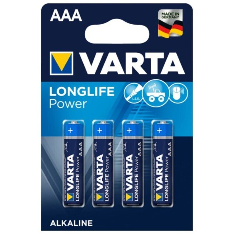 VARTA - LONGLIFE POWER ALKALISKE BATTERIER AAA LR03 4 ENHETER