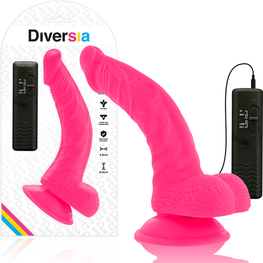DIVERSIA - FLEKSIBEL VIBRERENDE DILDO ROSA 21,5 CM -O- 4,5 CM
