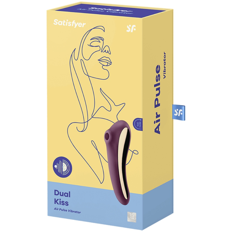 SATISFYER - DUAL KISS AIR PULSE VIBRATOR VINRØD
