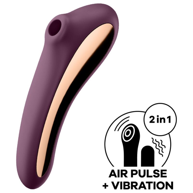 SATISFYER - DUAL KISS AIR PULSE VIBRATOR VINRØD