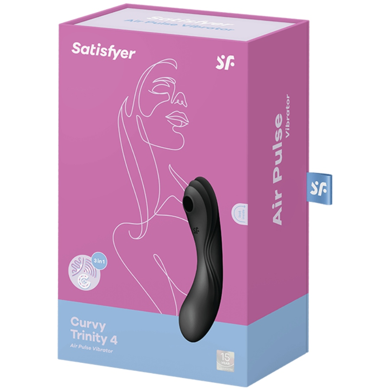 SATISFYER - CURVY TRINITY 4 AIR PULSE VIBRATOR SVART