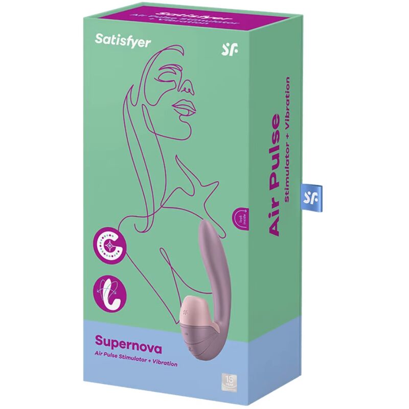 SATISFYER - SUPERNOVA LUFTPULSSTIMULATOR OG VIBRASJON ROSA