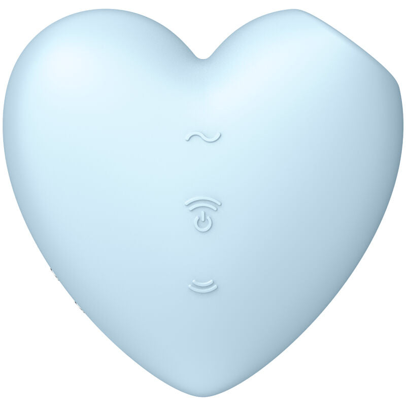 SATISFYER - CUTIE HEART LUFTPULSSTIMULATOR OG VIBRATOR BLÅ