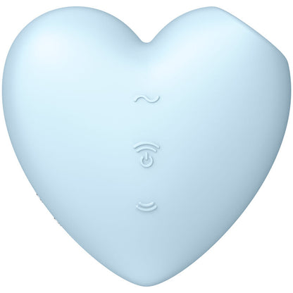 SATISFYER - CUTIE HEART LUFTPULSSTIMULATOR OG VIBRATOR BLÅ