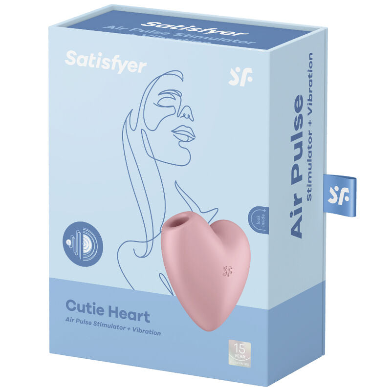 SATISFYER - CUTIE HEART LUFTPULSSTIMULATOR OG VIBRATOR ROSA