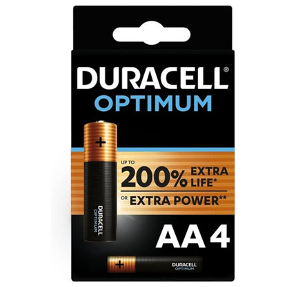 DURACELL - Optimum 200 alkaliske batterier AA LR6 4 enheter