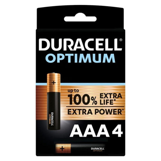 DURACELL - Optimum 200 alkaliske batterier AAA LR03 4 enheter