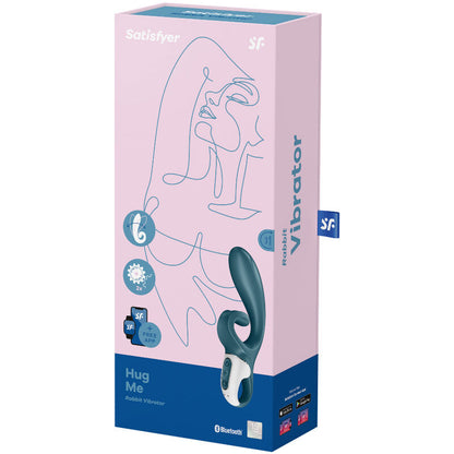 SATISFYER - HUG ME KANINVIBRATOR APP BLÅ