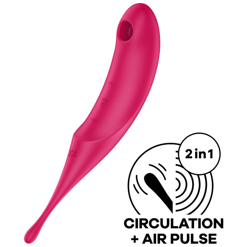 SATISFYER - TWIRLING PRO LUFTPULSSTIMULATOR OG VIBRATOR RØD