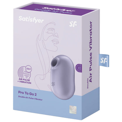 SATISFYER - PRO TO GO 2 DOBBEL LUFTPULSSTIMULATOR OG VIBRATOR FIOLETT