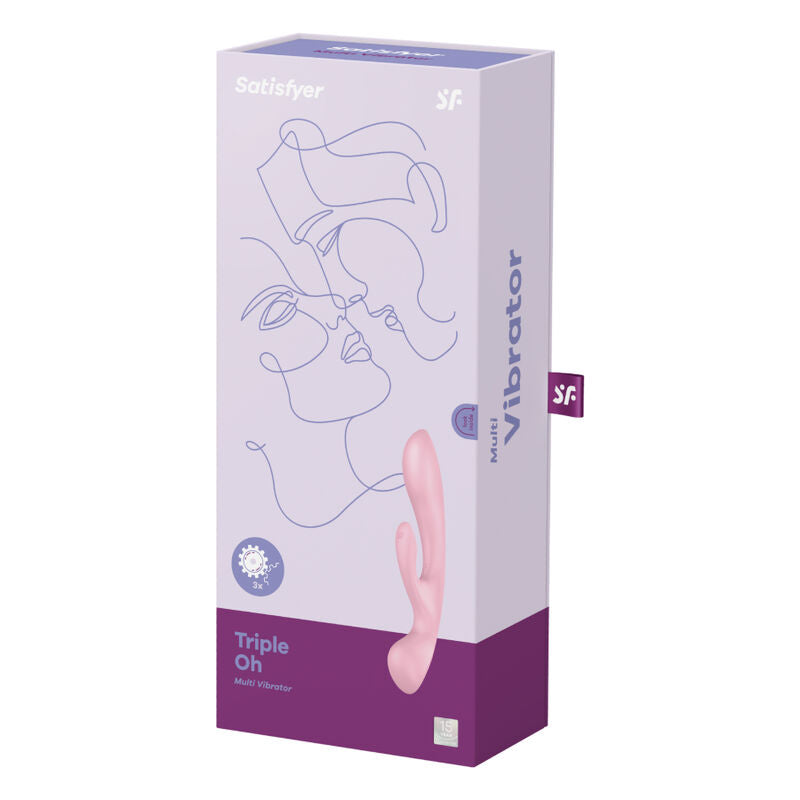 SATISFYER - TRIPPEL OH HYBRIDVIBRASJON ROSA