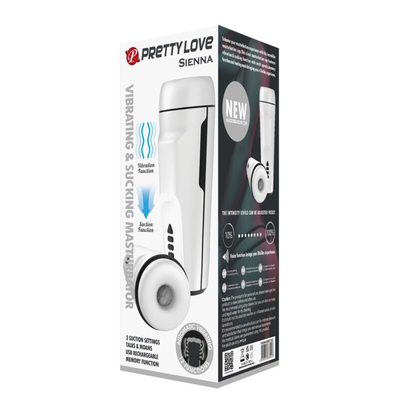 PRETTY LOVE - SIENNA VIBRERENDE MANNLIG MATURBATOR MED STEMME OG SUGING