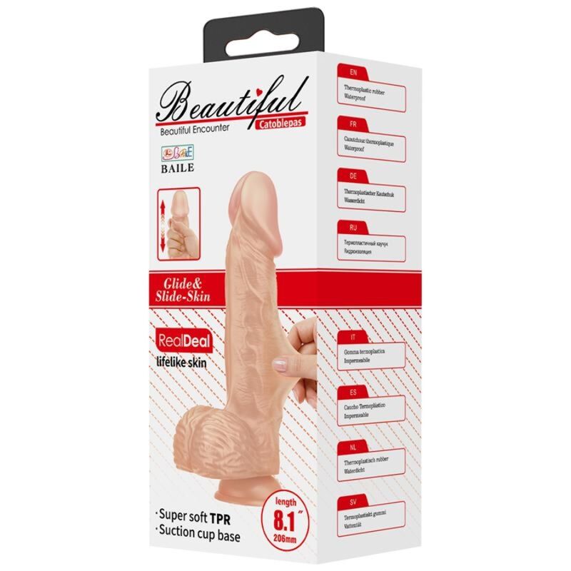 BAILE - BEAUTIFUL ENCOUNTER CATOBLEPAS FLEKSIBEL REALISTISK DILDO 20,6 CM NATURLIG
