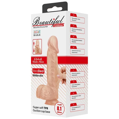 BAILE - BEAUTIFUL ENCOUNTER CATOBLEPAS FLEKSIBEL REALISTISK DILDO 20,6 CM NATURLIG