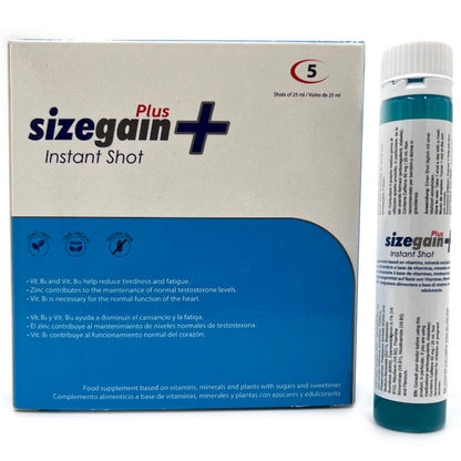 500 KOSMETIKKPRODUKTER - SIZEGAIN PLUS INSTANT SHOT MALE ENERGIZER 5 ENHETER