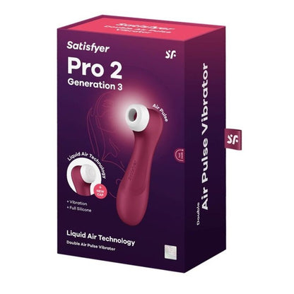 SATISFYER - PRO 2 GENERASJON 3 FLYTENDE LUFTTEKNOLOGI VINRØD