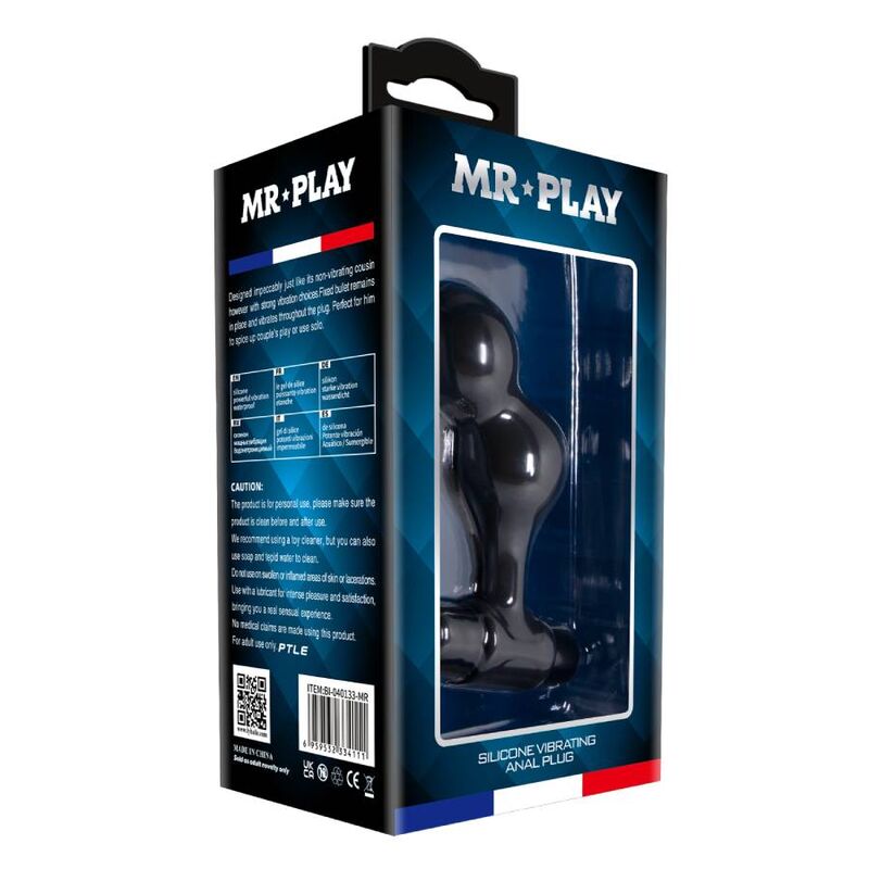 MR PLAY - SVART SILIKONVIBRATOR ANALPLUGG