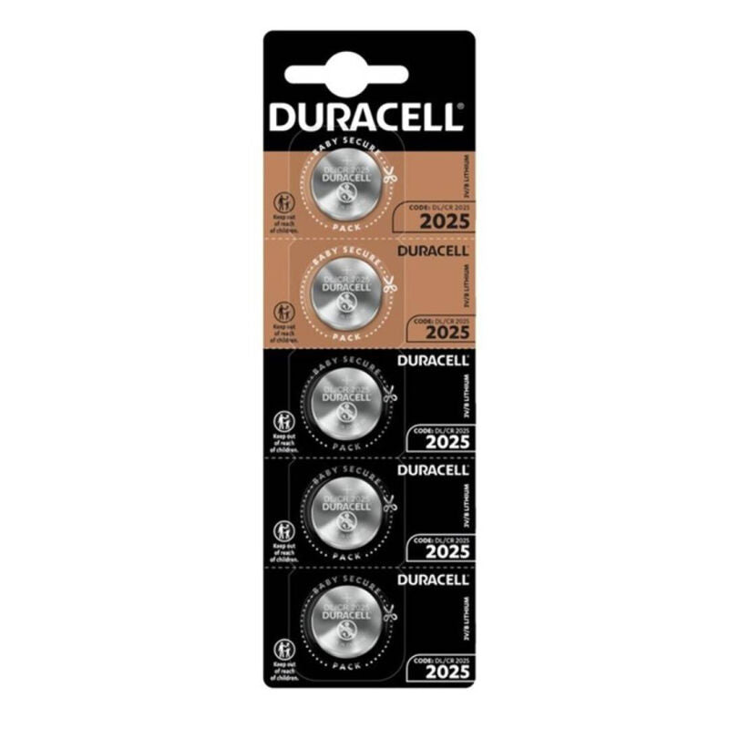 DURACELL - KNAPPBATTERI LITIO CR2025 3V 5 ENHETER