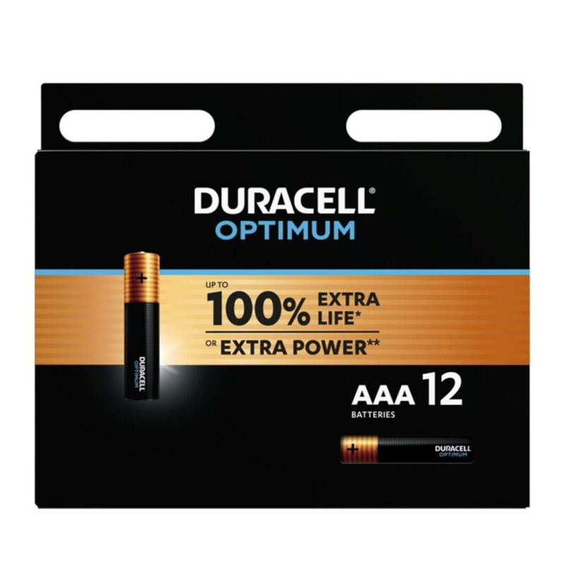 DURACELL - Optimum 200 alkaliske batterier AAA LR03 12 enheter