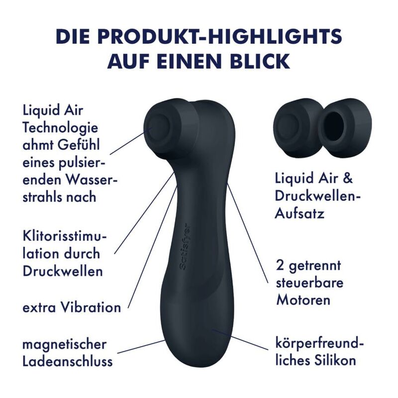 SATISFYER - PRO 2 GENERASJON 3 FLYTENDE LUFTTEKNOLOGI SVART