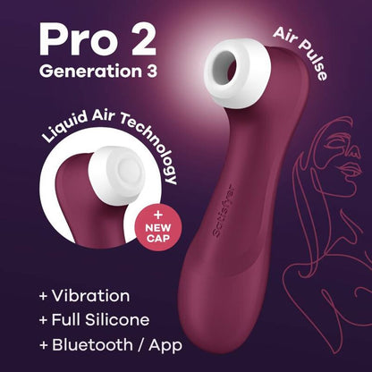 SATISFYER - PRO 2 GENERACIÓN 3 WINE RED BLUETOOTH &amp; APP