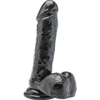 GET REAL - DILDO 18 CM MED BALLER SVART