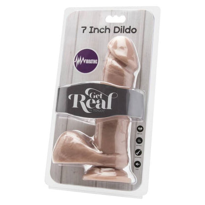 GET REAL - DILDO 18 CM MED BALLER VIBRATOR HUD