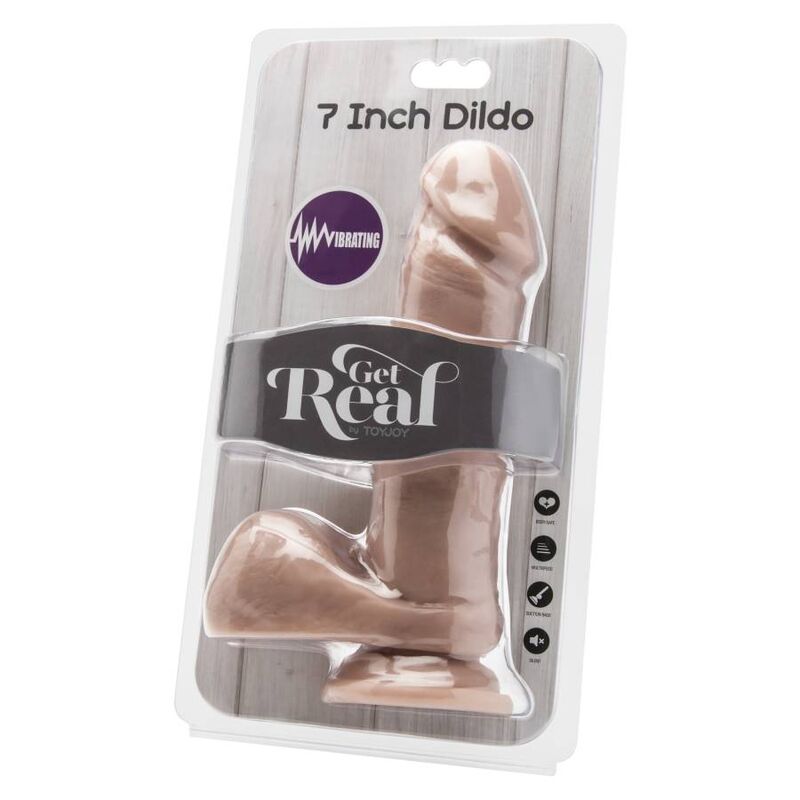 GET REAL - DILDO 18 CM MED BALLER VIBRATOR HUD