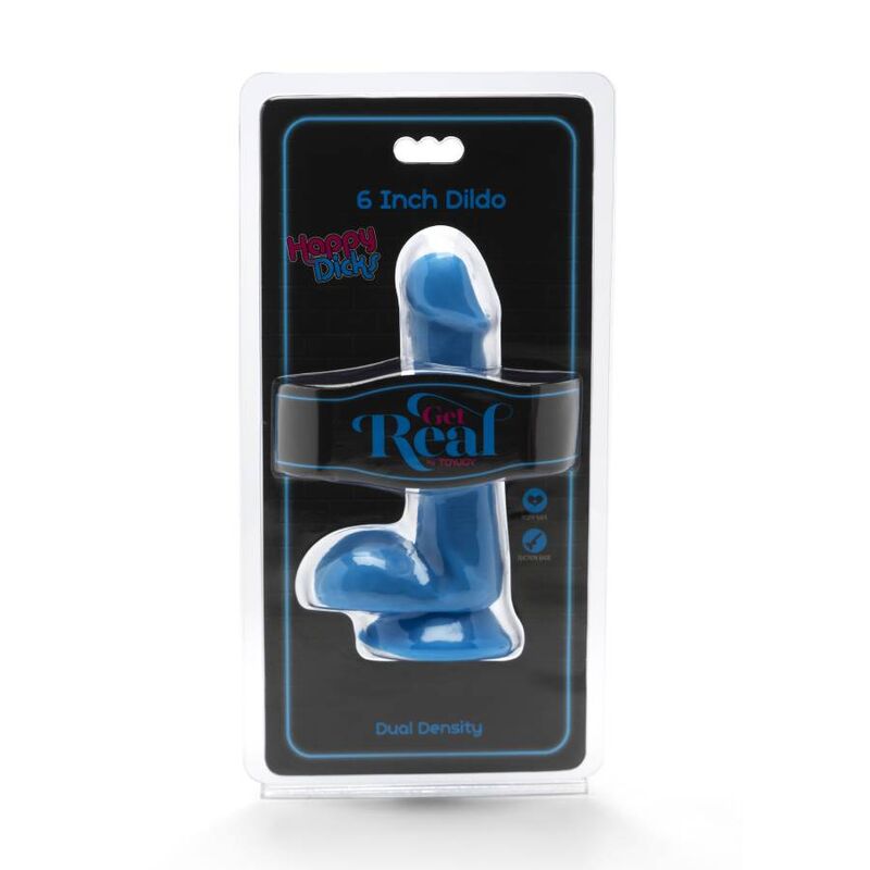 GET REAL - HAPPY DICKS DILDO 12 CM BALLER BLÅ