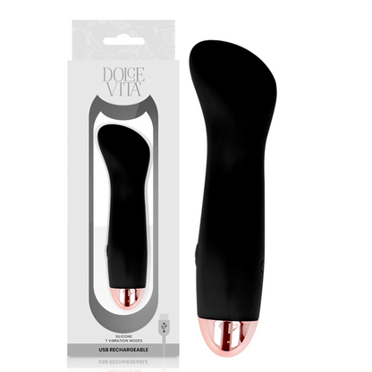 DOLCE VITA - OPPLADBAR VIBRATOR ONE SVART 7-HAKTIGHET