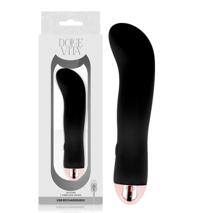 DOLCE VITA - OPPLADBAR VIBRATOR TO SVART 7 HASTIGHETER