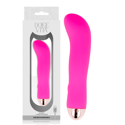 DOLCE VITA - OPPLADBAR VIBRATOR MED TO ROSA 7 HASTIGHETER