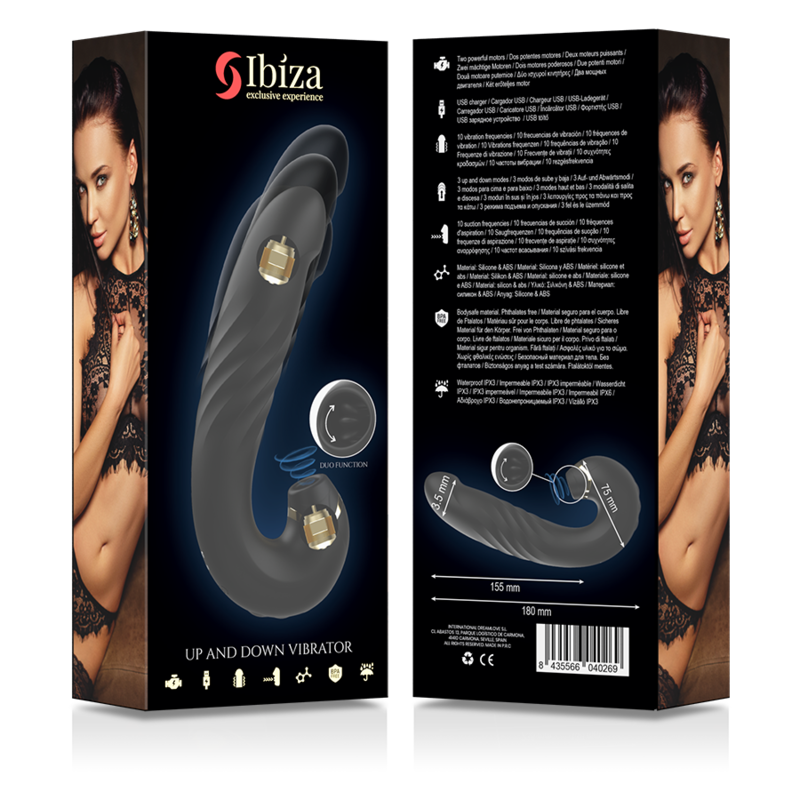 IBIZA - CLIP UP & DOWN + VIBRATOR + CLITORIS SUCTION