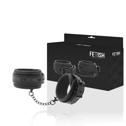 FETISH UNDERSOM - VEGANSKE ANKELMANSJETTER I SKINN MED NOPRENFØR