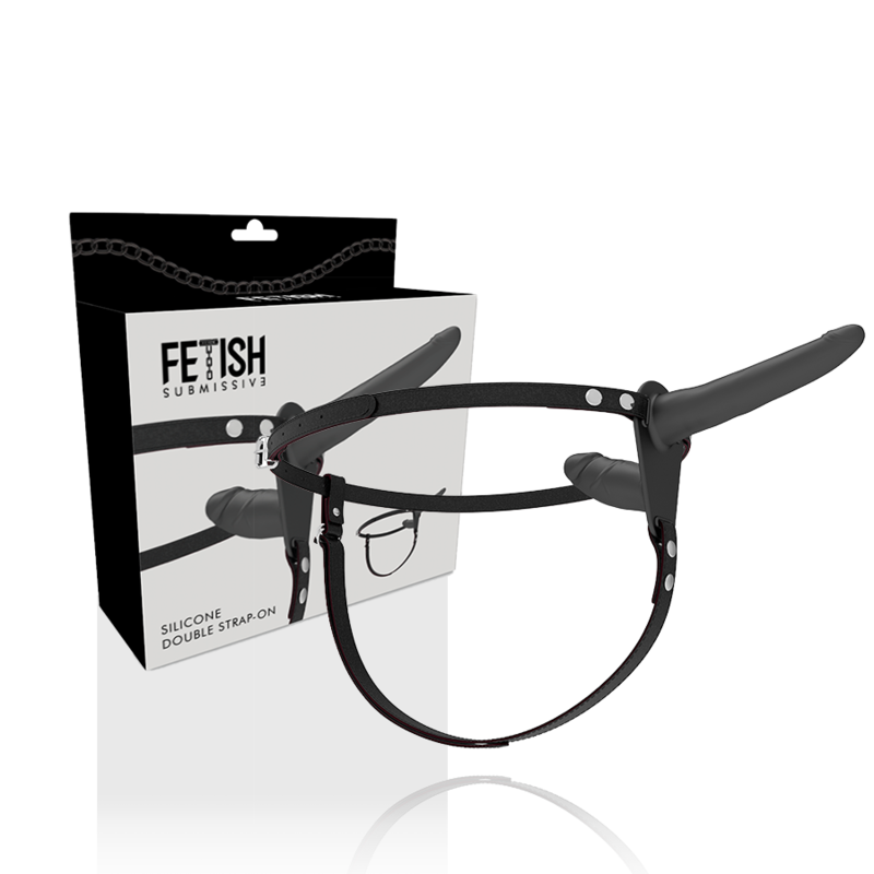 FETISK UNDERDÅNENDE SELE - SVART DOBBELPENETRERING