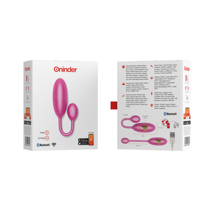 ONINDER - DENVER VIBRERENDE EGG ROSA 7 X 2,7 CM GRATIS APP