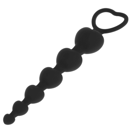 SVART &amp; SØLV - MILA ANALHJERTEKJE 18 CM