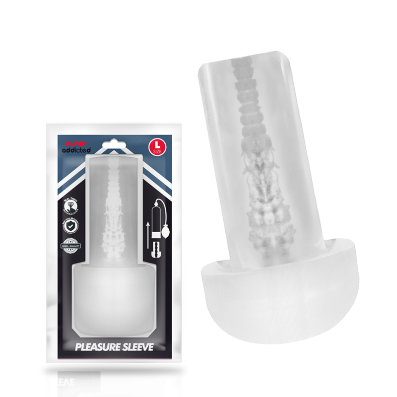 PUMP ADDICTED - PLEASURE SLEEVE MASTUBADOR STØRRELSE L