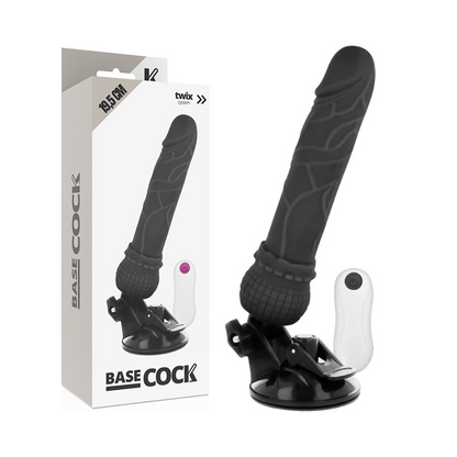 BASECOCK - REALISTIC VIBRATOR REMOTE CONTROL BLACK 19.5 CM -O- 4 CM