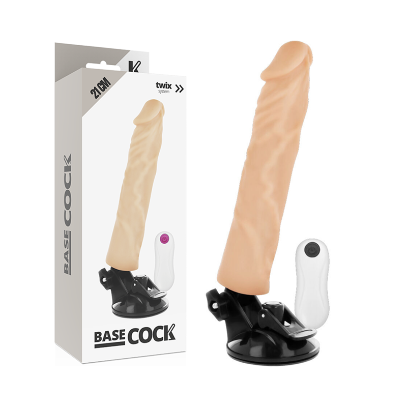 BASECOCK - REALISTISK VIBRATOR FJERNKONTROLL 21 CM -O- 4 CM