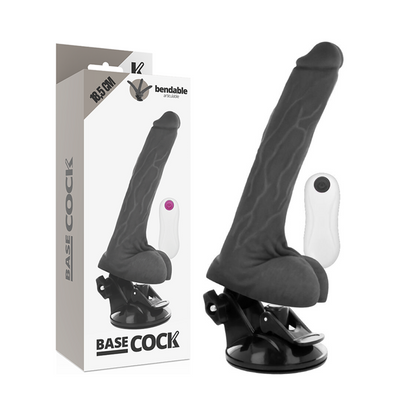 BASECOCK - REALISTISK LEDBAR FJERNKONTROLL SVART 18,5 CM -O- 4 CM
