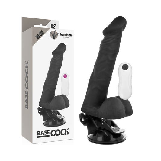 BASECOCK - REALISTISK LEDBAR FJERNKONTROLL SVART 20 CM -O- 4,5 CM