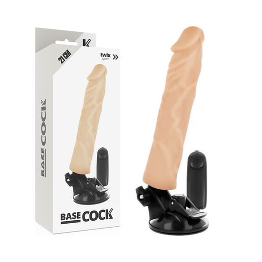 BASECOCK - REALISTISK VIBRATOR FJERNKONTROLL 21 CM -O- 4 CM