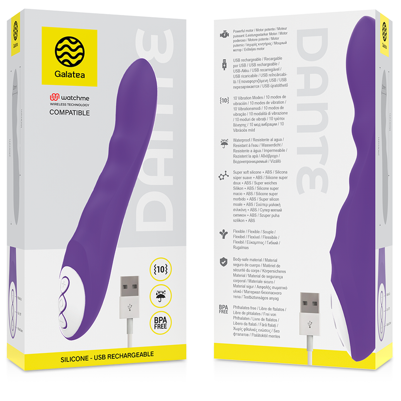 GALATEA - DANTE LILAC VIBRATOR KOMPATIBEL MED WATCHME TRÅDLØS TEKNOLOGI
